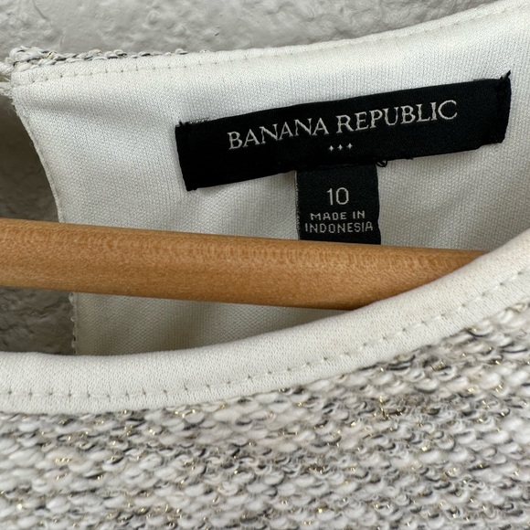 Banana Republic Cream Keyhole Dress Fully Lined Size 10 - Picture 4 of 5